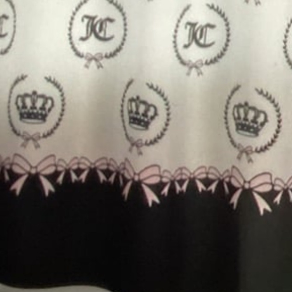 Juicy Couture Pink Bow and Crown Shower Curtain